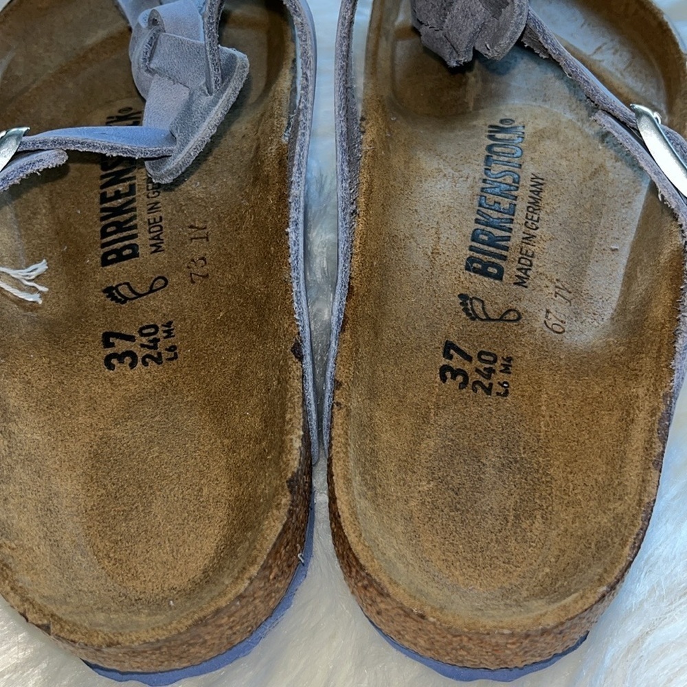 🆕 Birkenstock Gizeh Braided Dusty Blue Oiled Leather Sandals Size 37 US 6/6.5 - Picture 7 of 15